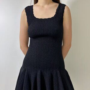 LoveShackFancy Maryanna Crystal Knit Mini Dress - Black in M